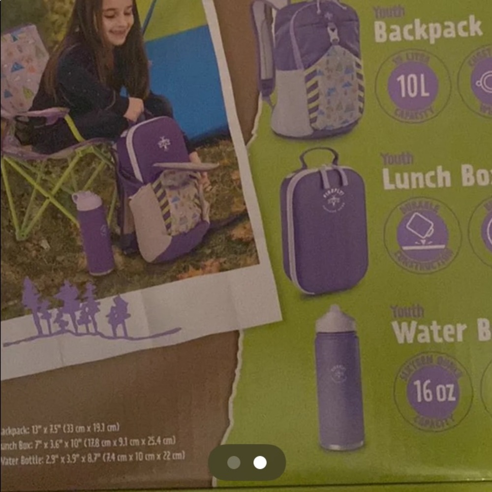NEW GIRLS BACKPACK ,TENT , CHAIR LOT(5) pieces